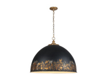 Golden 0809-8P VG-WBI - Alison 8-Light Pendant in Vintage Gold with Weathered Black Iron